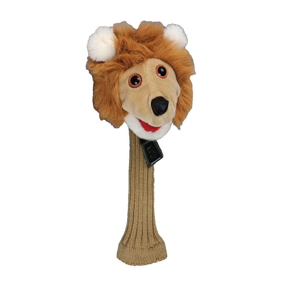 Lion Head Plush Golf Club Cover Number 5 Unbranded Beige Knitted Sock Plush Head
